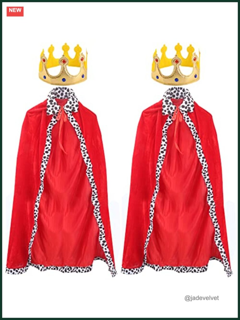 2 Pack Adult King Costume Cape Queen Robe Halloween Cosplay Party King Prince